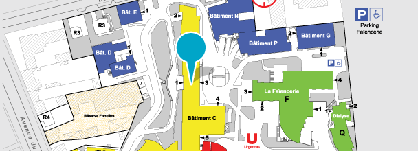 plan du site de Montereau du CH 77 bat-C