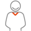 Homme avec un ruban orange