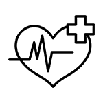 Coeur avec courbe et croix